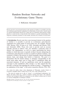 Random Boolean Networks and Evolutionary Games