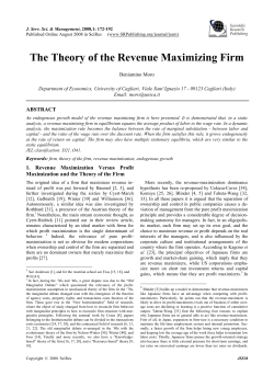 The Theory of the Revenue Maximizing Firm