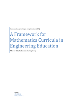 A Framework for Mathematics Curricula in Engineering