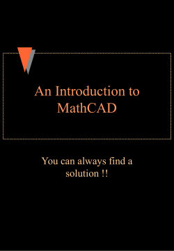 An Introduction to MathCAD
