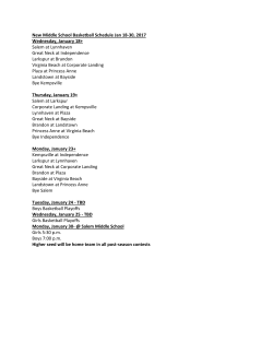 New Middle School Basketball Schedule Jan 18