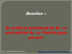 Solution: Gain = SP - Gajwani International School