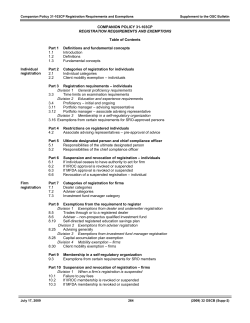 Companion Policy: NI 31-103 - Ontario Securities Commission