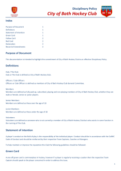 CoBHC Disciplinary Policy - City of Bath Hockey Club