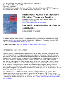 International Journal of Leadership in Education: Theory and