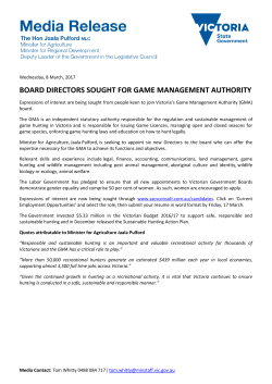 board directors sought for game management authority