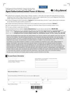 Agent Authorization/Limited Power of Attorney