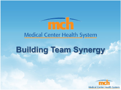 Building Team Synergy Building Team Synergy Objectives