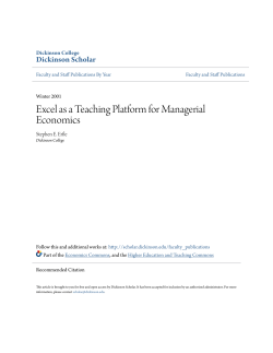Excel as a Teaching Platform for Managerial Economics