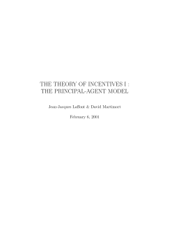 the theory of incentives i : the principal-agent model