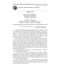 Book review ENZYME KINETICS A Modern Approach