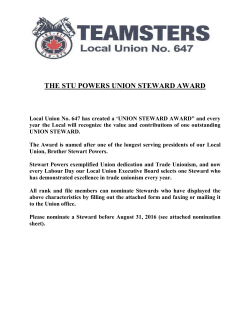 the stu powers union steward award
