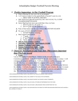 Arkadelphia Badger Football Parents Meeting