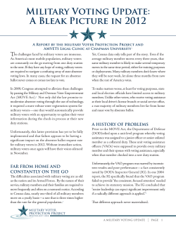 Military Voting Update: A Bleak Picture in 2012