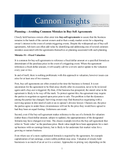 Planning&mdash;Avoiding Common Mistakes in Buy-Sell