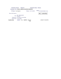 Solicitation Number : * 170047.FS Solicitation Status : Release