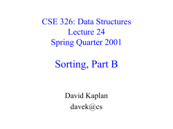 CSE 326: Data Structures Lecture #7 Branching Out
