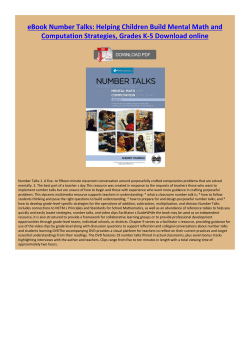 eBook Number Talks: Helping Children Build