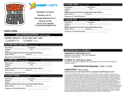 AGE DIVISION ENTERING - $5 per player PLAYER ONE (CAPTAIN