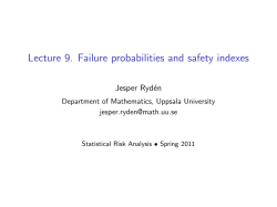 Lecture 9. Failure probabilities and safety indexes