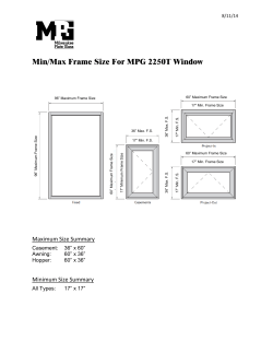 Min/Max Frame Size For MPG 2250T Window