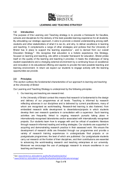 Learning and Teaching Strategy