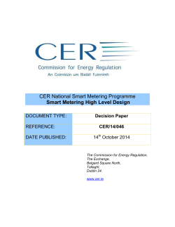 CER14046 High Level Design - Commission for Energy Regulation