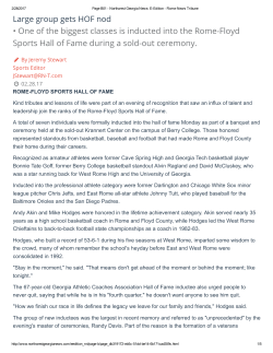 Large group gets HOF nod &bull; One of the biggest classes is inducted