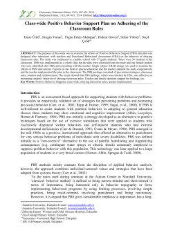 Class-wide Positive Behavior Support Plan on