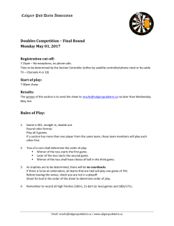 Final Round Monday May 01, 2017 Rules of Play