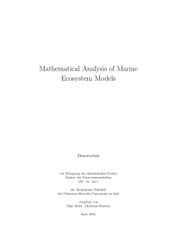 Mathematical Analysis of Marine Ecosystem Models