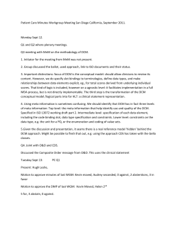 Patient Care Minutes Workgroup Meeting San Diego California