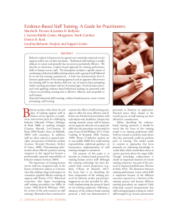 Evidence-Based Staff Training: A Guide for Practitioners
