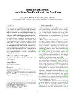 Useful OpenFlow Functions in the Data Plane - Events