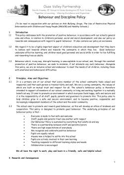 13.01.15 Behaviour and Discipline Policy