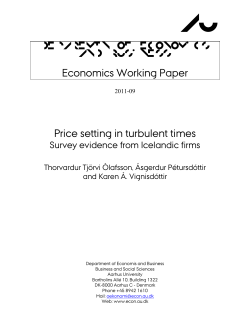 Economics Working Paper Price setting in turbulent times