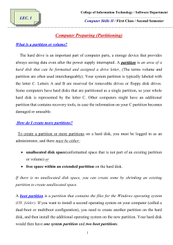 Computer Preparing (Partitioning)