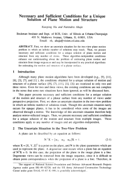 Necessary and sufficient conditions for a unique solution of plane