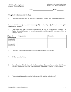 Concept 54.2 Diversity and trophic structure characterize biological