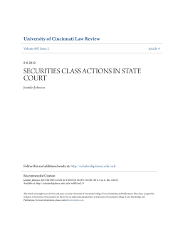 securities class actions in state court