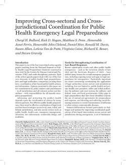 Improving Cross-sectoral and Cross- jurisdictional Coordination for
