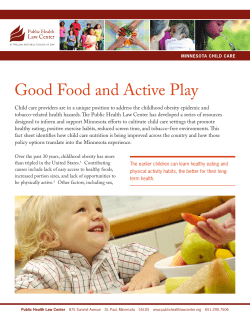 Good Food and Active Play - Public Health Law Center