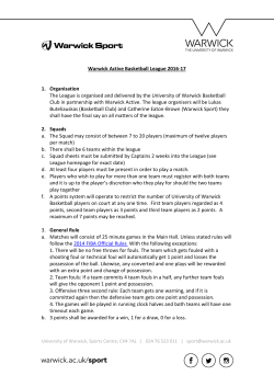 Basketball League - University of Warwick
