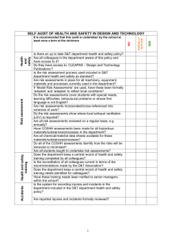 D and T Health and Safety Self Audit