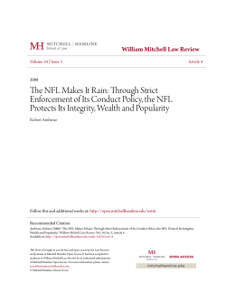 The NFL Makes It Rain - Mitchell Hamline Open Access