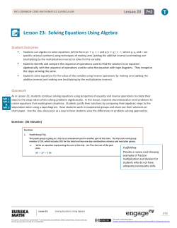 Grade 7 Mathematics Module 2, Topic C, Lesson 23