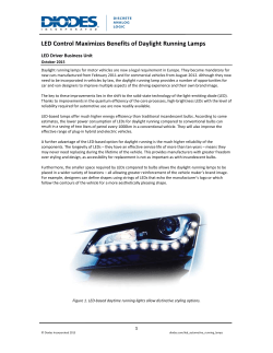LED Control Maximizes Benefits of Daylight Running Lamps