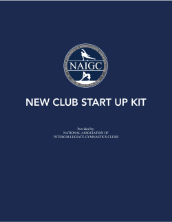 NAIGC NEW CLUB START UP KIT