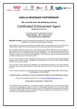 Job Advertisement - Certificated Enforcement Agent