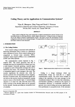 Coding Theory and its Applications in Communication Systems* r